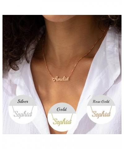 Name Necklace Personalized Custom Necklaces for Women Girls 925 Sterling Silver/18K Gold Plated Name Plate Necklaces Personal...