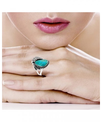 Turquoise Ring Sterling Silver 925 Genuine Gemstones Size 6 to 11 Turquoise $25.96 Rings