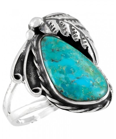 Turquoise Ring Sterling Silver 925 Genuine Gemstones Size 6 to 11 Turquoise $25.96 Rings