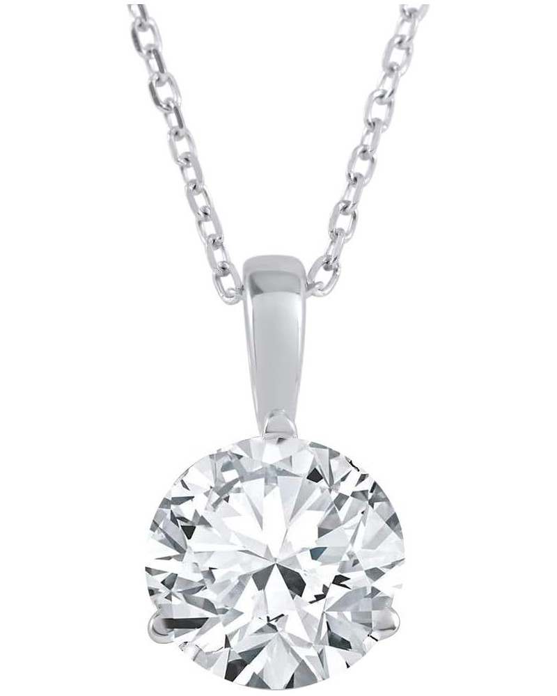 1 ct Solitaire Lab Grown Diamond Pendant available in 14K and Platinum White Gold $187.55 Necklaces