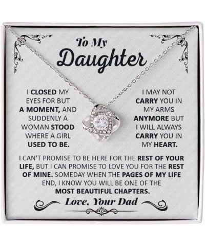 Daughter Gifts From Dad,To My Daughter Lion Dad And Daughter Necklace, Love Knot Necklace Birthday Gift for Daughter From Dad...