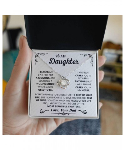 Daughter Gifts From Dad,To My Daughter Lion Dad And Daughter Necklace, Love Knot Necklace Birthday Gift for Daughter From Dad...