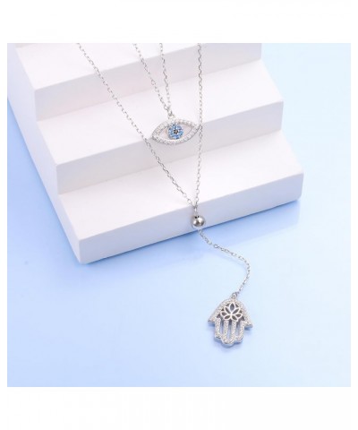 Layered Necklaces for Women S925 Sterling Silver Chokers Necklace for Women Circle/Heart/Double Circle/Cross/Star/Evil Eye Ne...