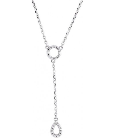 Solid Gold Lab Grown Diamond 18 Inches Lariat Y Necklace Necklace (F-G Color, VS Clarity) White Gold 18k $263.25 Necklaces