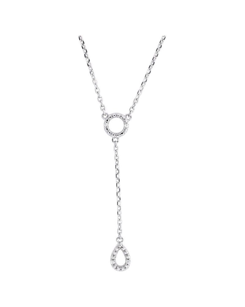 Solid Gold Lab Grown Diamond 18 Inches Lariat Y Necklace Necklace (F-G Color, VS Clarity) White Gold 18k $263.25 Necklaces