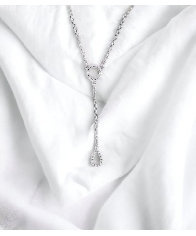 Solid Gold Lab Grown Diamond 18 Inches Lariat Y Necklace Necklace (F-G Color, VS Clarity) White Gold 18k $263.25 Necklaces