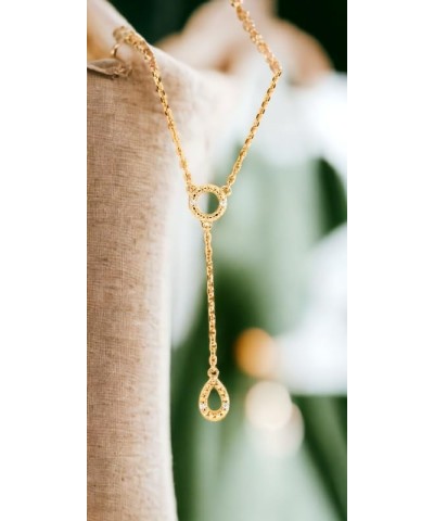 Solid Gold Lab Grown Diamond 18 Inches Lariat Y Necklace Necklace (F-G Color, VS Clarity) White Gold 18k $263.25 Necklaces