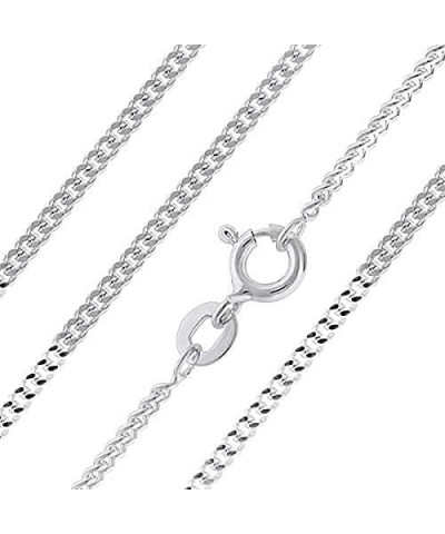 Jewellery 925 Sterling Silver Necklace - 2mm Diamond Cut Curb Chain | 16, 18, 20, 22, 24" Chain | For Layered Looks, Gifts or...