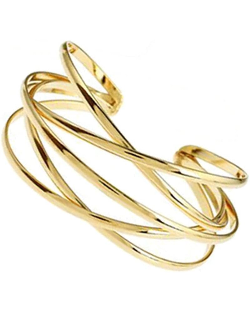 1-8 Pcs Cuff Bangle Bracelet for Women Open Wide Wire Bracelets Gold Wrist Cuff Wrap Bracelet E:DPC $11.75 Bracelets