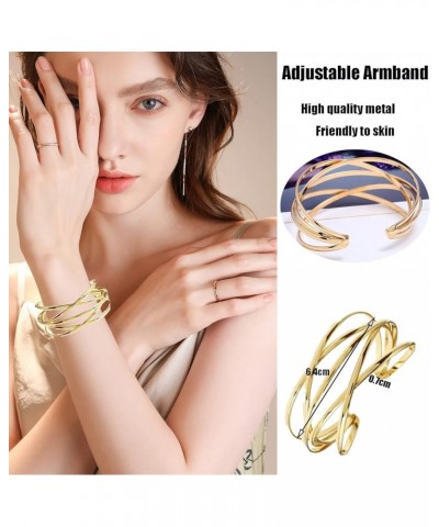 1-8 Pcs Cuff Bangle Bracelet for Women Open Wide Wire Bracelets Gold Wrist Cuff Wrap Bracelet E:DPC $11.75 Bracelets