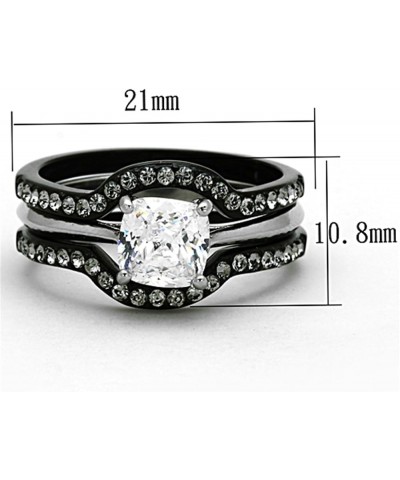 His and Hers 4 Piece Black Stainless Steel and Titanium Wedding Engagement Ring Band Set Size Women's 05 Men's 11 $20.39 Sets