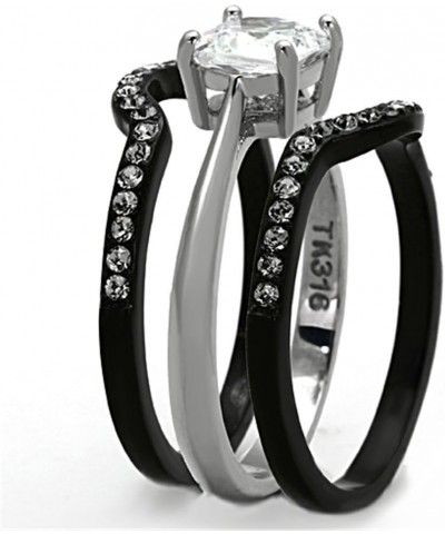 His and Hers 4 Piece Black Stainless Steel and Titanium Wedding Engagement Ring Band Set Size Women's 05 Men's 11 $20.39 Sets