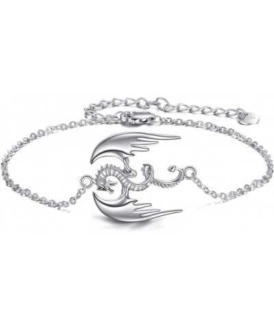 Viking Dragon Bracelet Sterling Silver Legendary Dragon Religious Jewelry Gift for Women Men $14.80 Bracelets