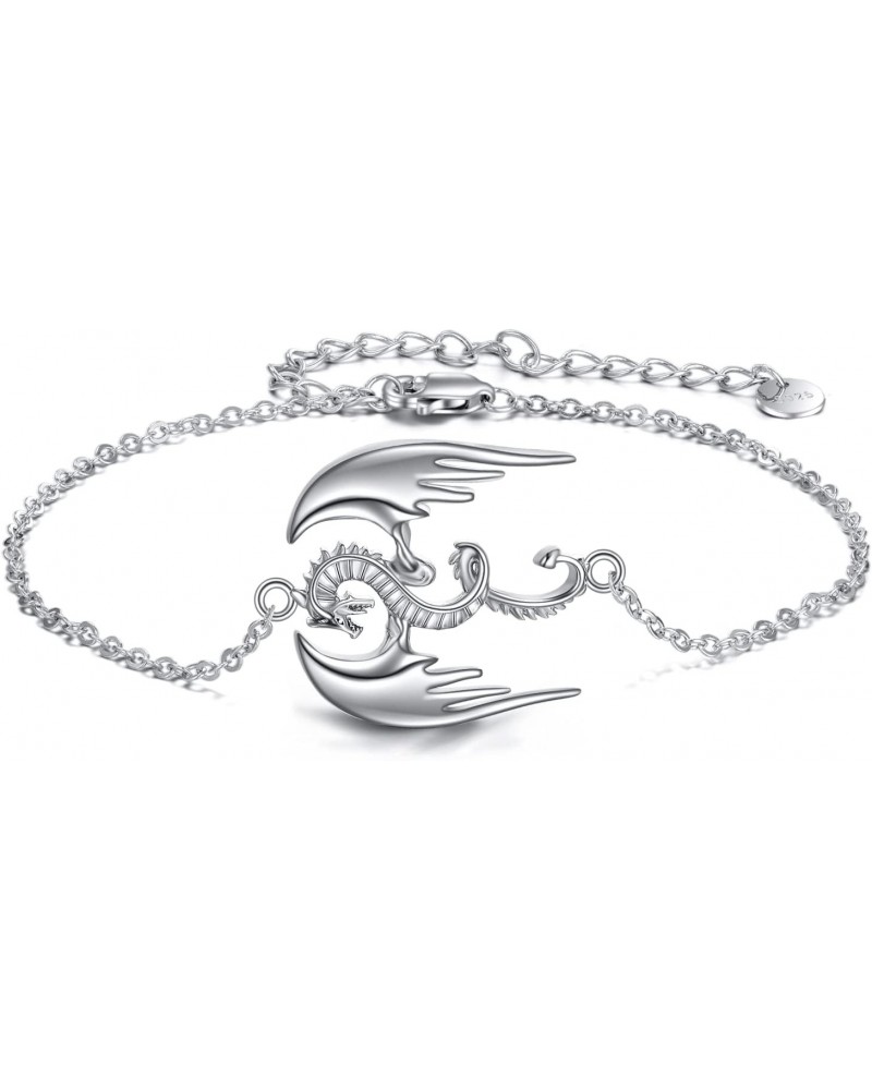 Viking Dragon Bracelet Sterling Silver Legendary Dragon Religious Jewelry Gift for Women Men $14.80 Bracelets