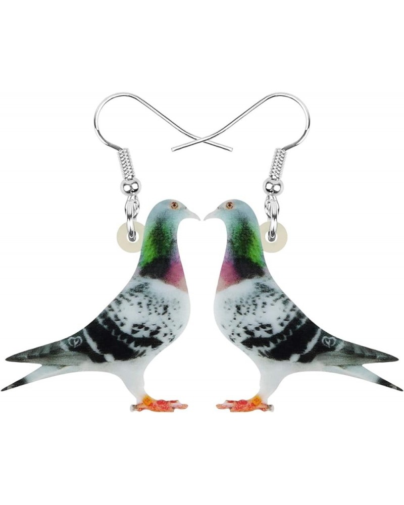 Acrylic Green Pigeon Dove Bird Earrings Bird Dangle Drop Jewelry For Women Girls Charm Gifts Green $7.27 Earrings