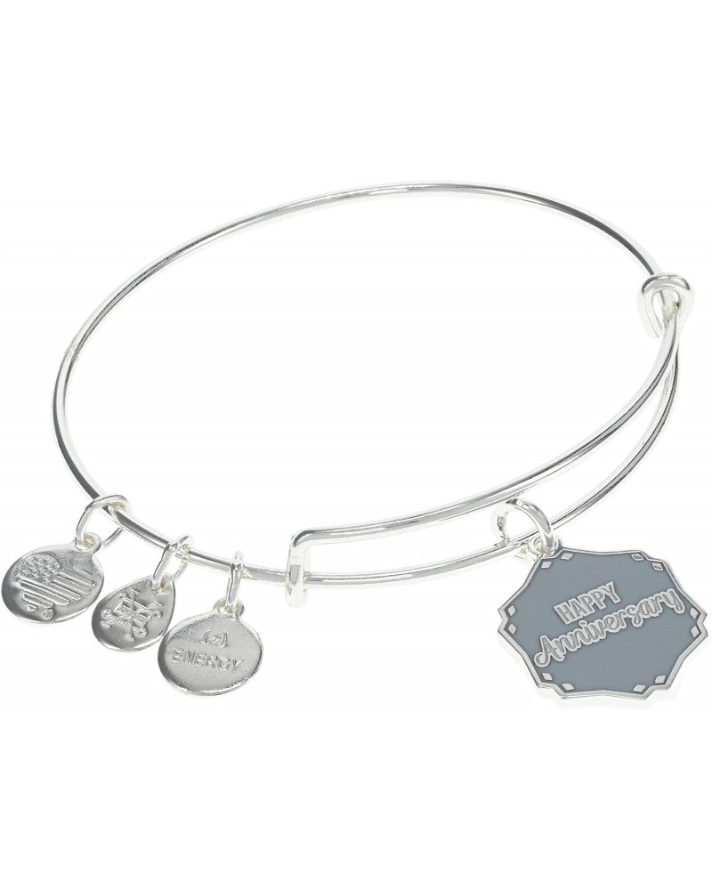 Occasions Expandable Bangle for Women, Happy Anniversary Charm, Shiny Silver Finish, 2 to 3.5 in, One Size (A21EBANNSS) $14.8...