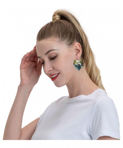 West Indian Manatees pattern Fashion Heart earrings Pendant Stylish and light Lightweight Dangle for Women Girls $11.84 Earrings