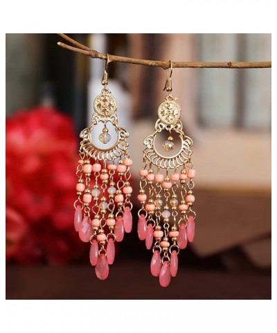 Earring Hoop Stud Drop & Dangle, Drop Earrings High-end Hollow Out Beads Bohemia Style Tassel Women Hook Earrings Dating Jewe...