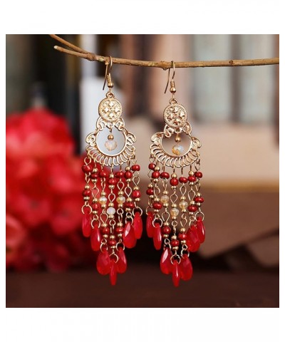 Earring Hoop Stud Drop & Dangle, Drop Earrings High-end Hollow Out Beads Bohemia Style Tassel Women Hook Earrings Dating Jewe...