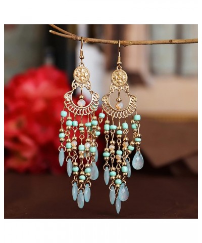 Earring Hoop Stud Drop & Dangle, Drop Earrings High-end Hollow Out Beads Bohemia Style Tassel Women Hook Earrings Dating Jewe...