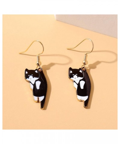 6 Pairs Cute Anime Cat Dangle Earrings Set for Women Girls Funny Aesthetic Animal Floral Teacup Cat Earrings Cartoon Kitten D...