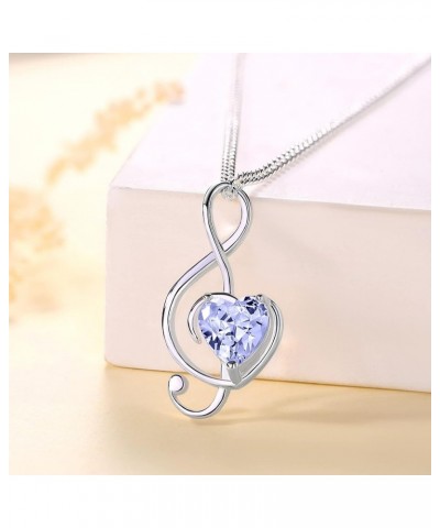 925 Sterling Silver Music Note Necklace Treble Clef Pendant Jewelry for Women Music Lover for Birthday Valentine Mother's Day...