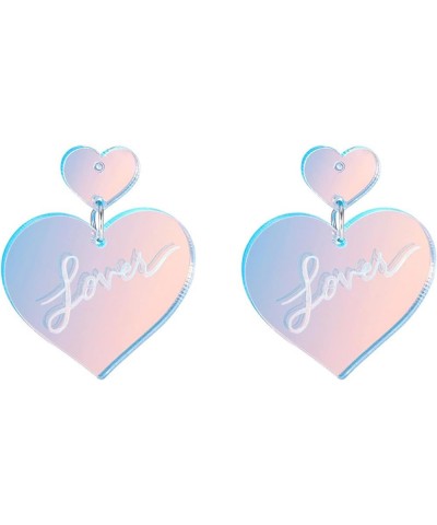 Pink Heart Earrings for Women Girl Unique Lover Heart Earrings Dangle Taylor Lover Earrings Arylic TS Lover heart Shaped Earr...