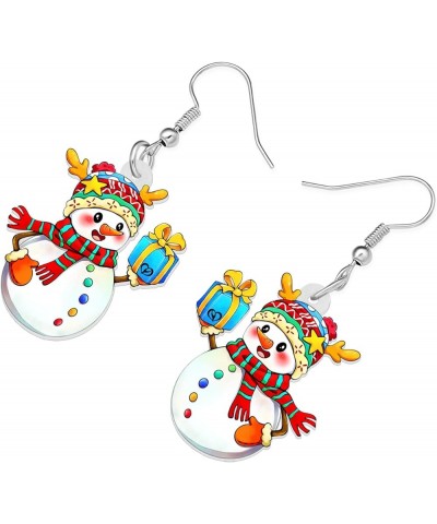 Christmas Gifts for Women Girls Cute Acrylic Snowman Earrings Dangle Novelty Jewelry Festival Charms Party Favors Red White $...