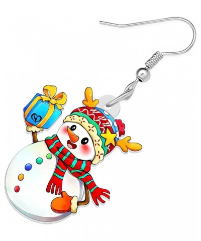 Christmas Gifts for Women Girls Cute Acrylic Snowman Earrings Dangle Novelty Jewelry Festival Charms Party Favors Red White $...