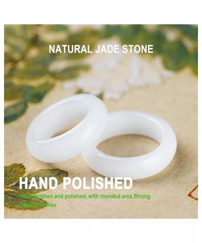 Jade Ring- Natural Green/White Hetian Jade, Green Jade Rings for Women Men, Jade Jewelry Crafts Gifts for Women(Ring Size:5-1...