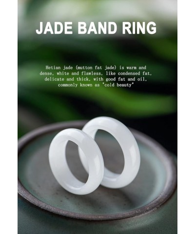 Jade Ring- Natural Green/White Hetian Jade, Green Jade Rings for Women Men, Jade Jewelry Crafts Gifts for Women(Ring Size:5-1...