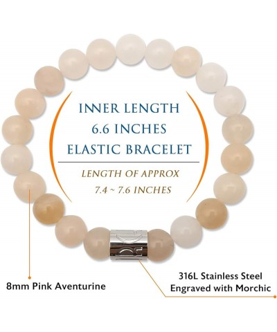 8mm Genuine Gemstone Stretch Bracelet for Women Men Unisex, Natural Energy Crystal Stone Beads, Classic Simple Design Cuff Bi...