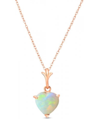 14k Rose Gold Heart-shaped Natural Opal Pendant Necklace 18.0 Inches $93.12 Necklaces