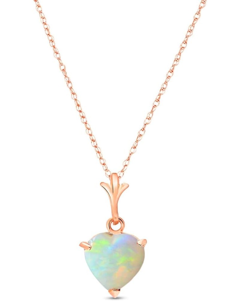 14k Rose Gold Heart-shaped Natural Opal Pendant Necklace 18.0 Inches $93.12 Necklaces