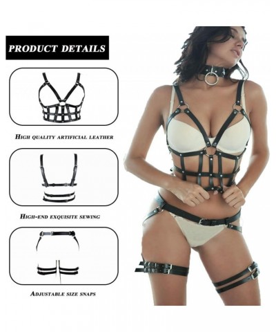 Punk Leather Body Belt Suspenders Lingerie Gothic Garter Belts Black21 $9.66 Body Jewelry