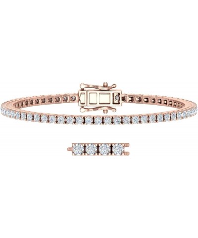 2 to 2 1/3 Carat Diamond Tennis Bracelet in 10K Gold or 950 Platinum (7 to 8 inch) Rose Gold 8.0 Inches $406.00 Bracelets