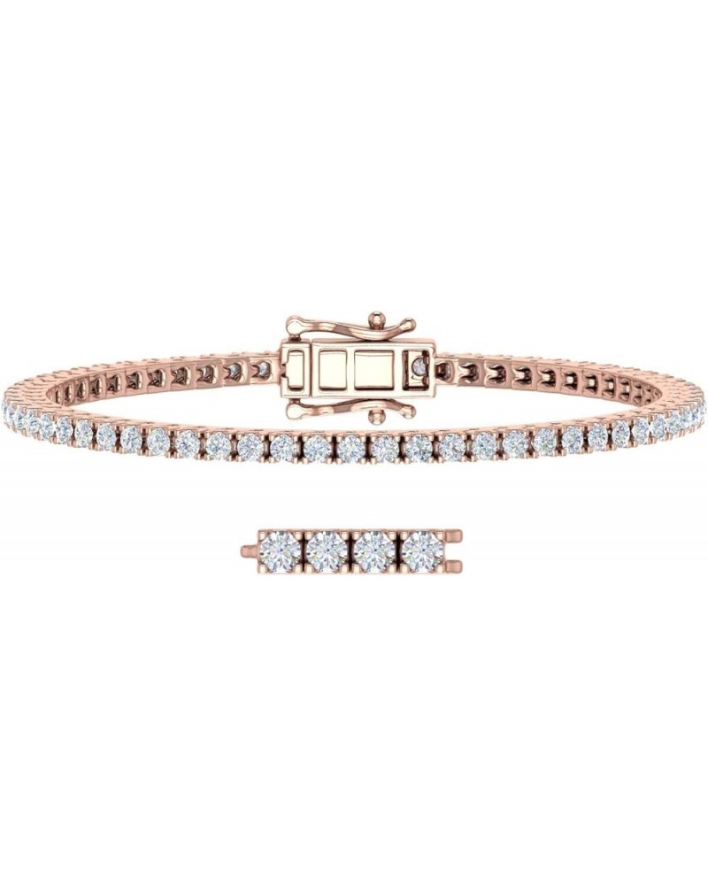 2 to 2 1/3 Carat Diamond Tennis Bracelet in 10K Gold or 950 Platinum (7 to 8 inch) Rose Gold 8.0 Inches $406.00 Bracelets