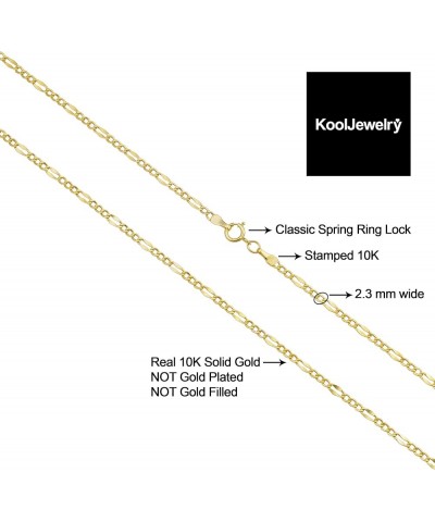 Real 10k Yellow Gold 2.3 mm Figaro Link Chain Necklace (16, 18, 20, 22, 24 or 30 inch) 18 Inches $43.26 Necklaces