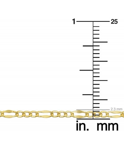 Real 10k Yellow Gold 2.3 mm Figaro Link Chain Necklace (16, 18, 20, 22, 24 or 30 inch) 18 Inches $43.26 Necklaces