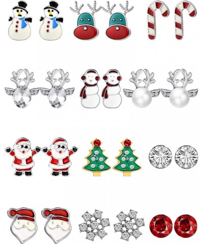 12 Pairs Christmas Stud Earring Drop Dangle Earrings Set $7.37 Earrings