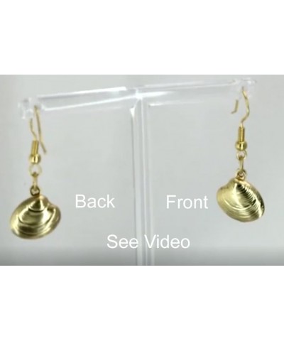 Clam Shell Seashell Earrings 3D GoldTone $15.66 Earrings