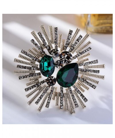 Vintage Elegant Austrain Crystal Brooches Fireworks Snowflake Brooch Pin Flower Brooch Wedding Broaches Pin for Women Girls (...