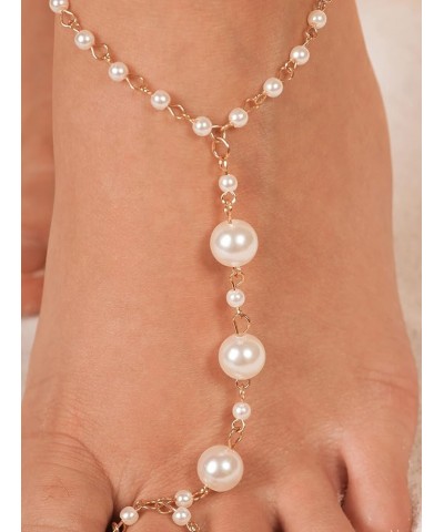 Set 2 Summer Vacation Beach Pearl Bead Barefoot Sandals for Women Sexy Foot Jewelry 15P $7.41 Anklets