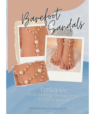 Set 2 Summer Vacation Beach Pearl Bead Barefoot Sandals for Women Sexy Foot Jewelry 15P $7.41 Anklets