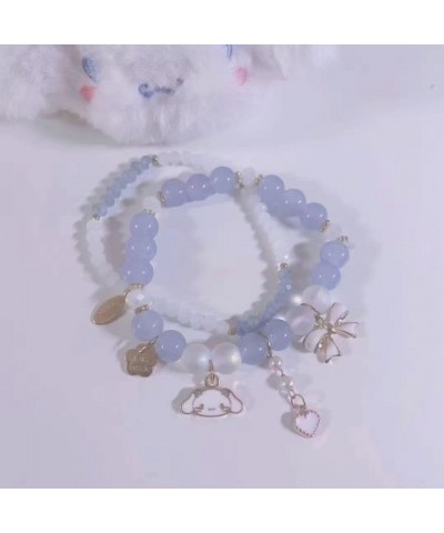 Kawaii Bracelets Set Crystal Beads Pearl Bracelets Cute Cartoon Elastic Beaded Bracelets for Girls Women Friendship Jewelry B...