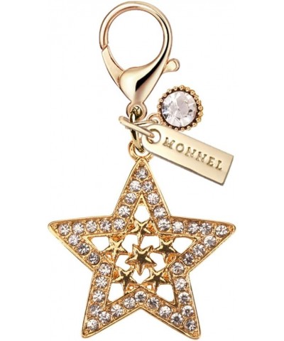 MC394 Crystal Little Star Lobster Clasp Charm for Women Girls with Velvet Bag (Gold,1 Piece) $8.09 Bracelets