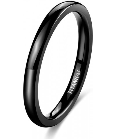 Black Titanium Ring 2mm 4mm 6mm 8mm Dome High Polished Wedding Band Size 3-14.5 2mm 7.5 $9.85 Rings