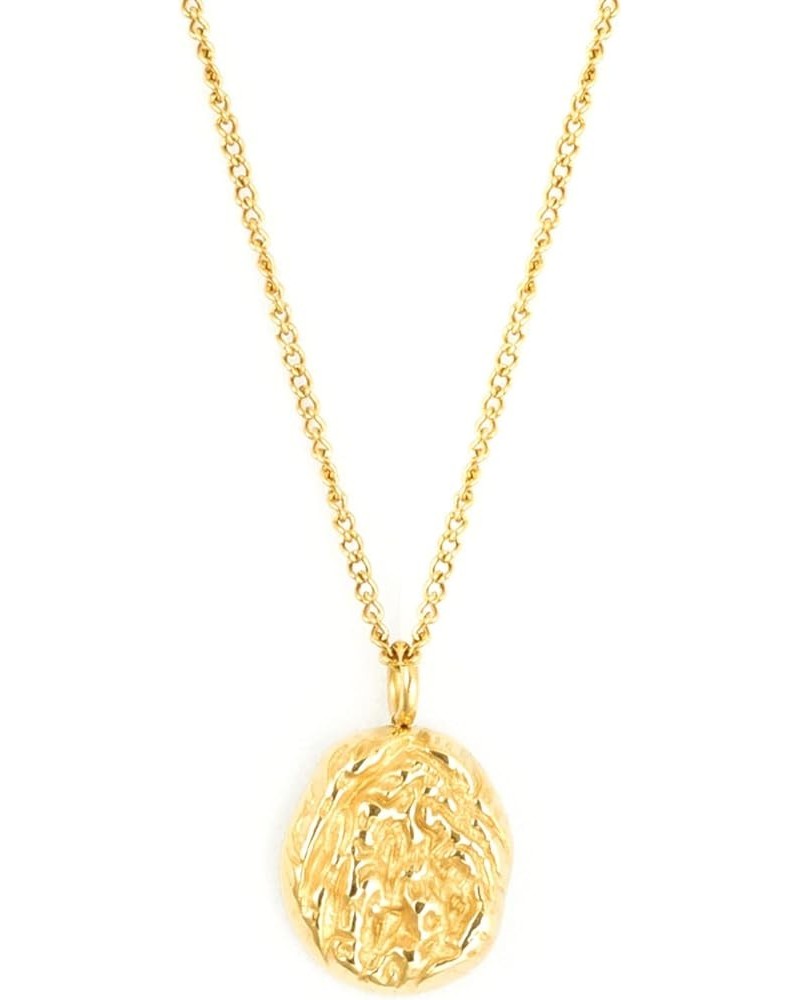 Gold Plated Chain Necklace Gold Dainty Choker Layered Necklace Jewelry 16IN Tinfoil oval pendant $8.99 Necklaces