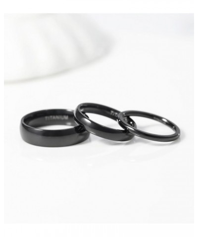 Black Titanium Ring 2mm 4mm 6mm 8mm Dome High Polished Wedding Band Size 3-14.5 2mm 7.5 $9.85 Rings