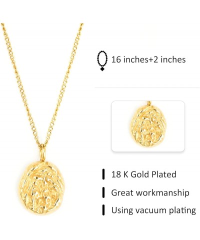 Gold Plated Chain Necklace Gold Dainty Choker Layered Necklace Jewelry 16IN Tinfoil oval pendant $8.99 Necklaces